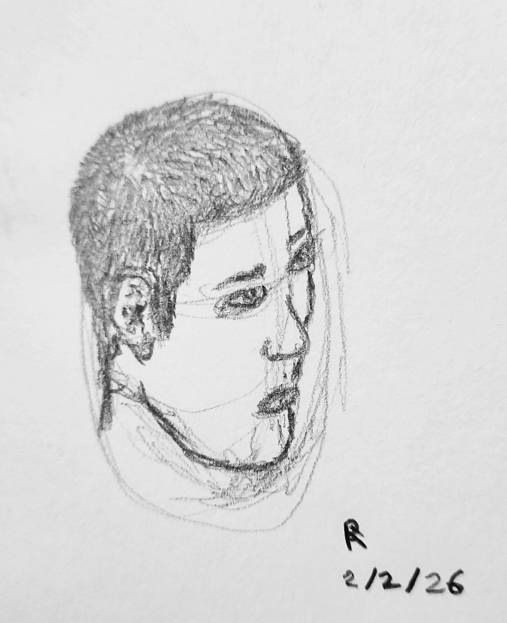 Face sketch - 02/02/2026, Pencil