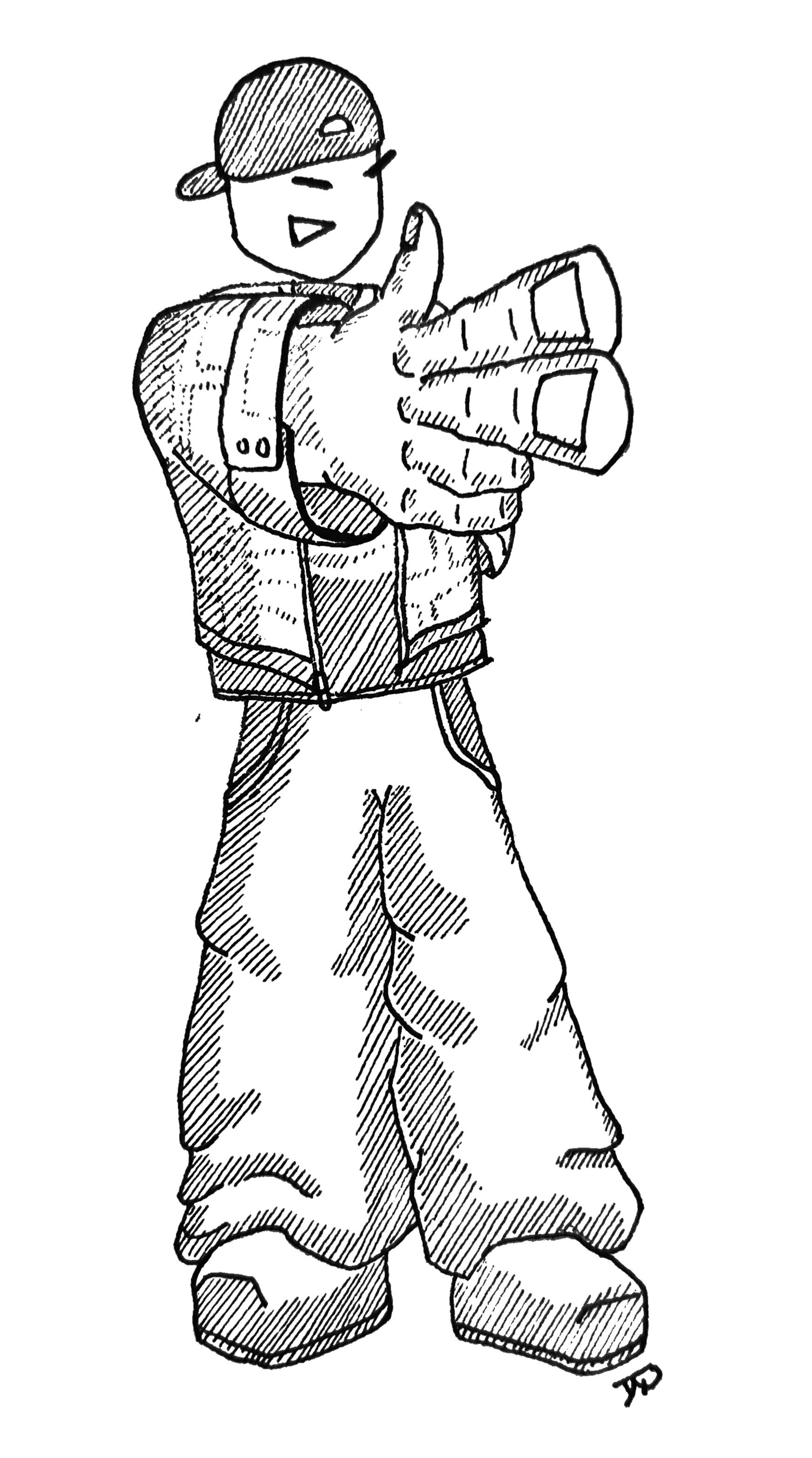 Kibo sketch, Pen