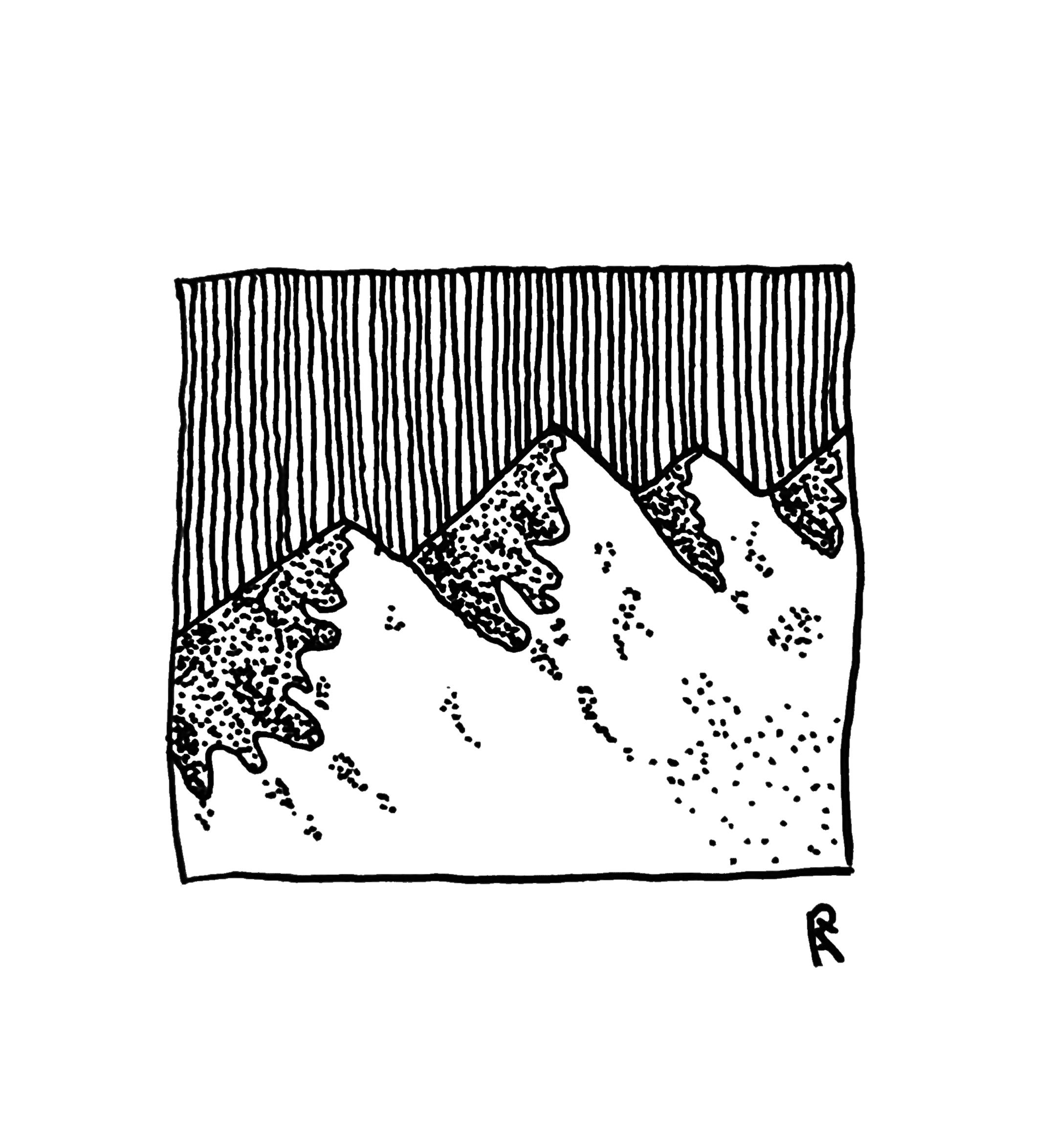Mountain sketch, Pen