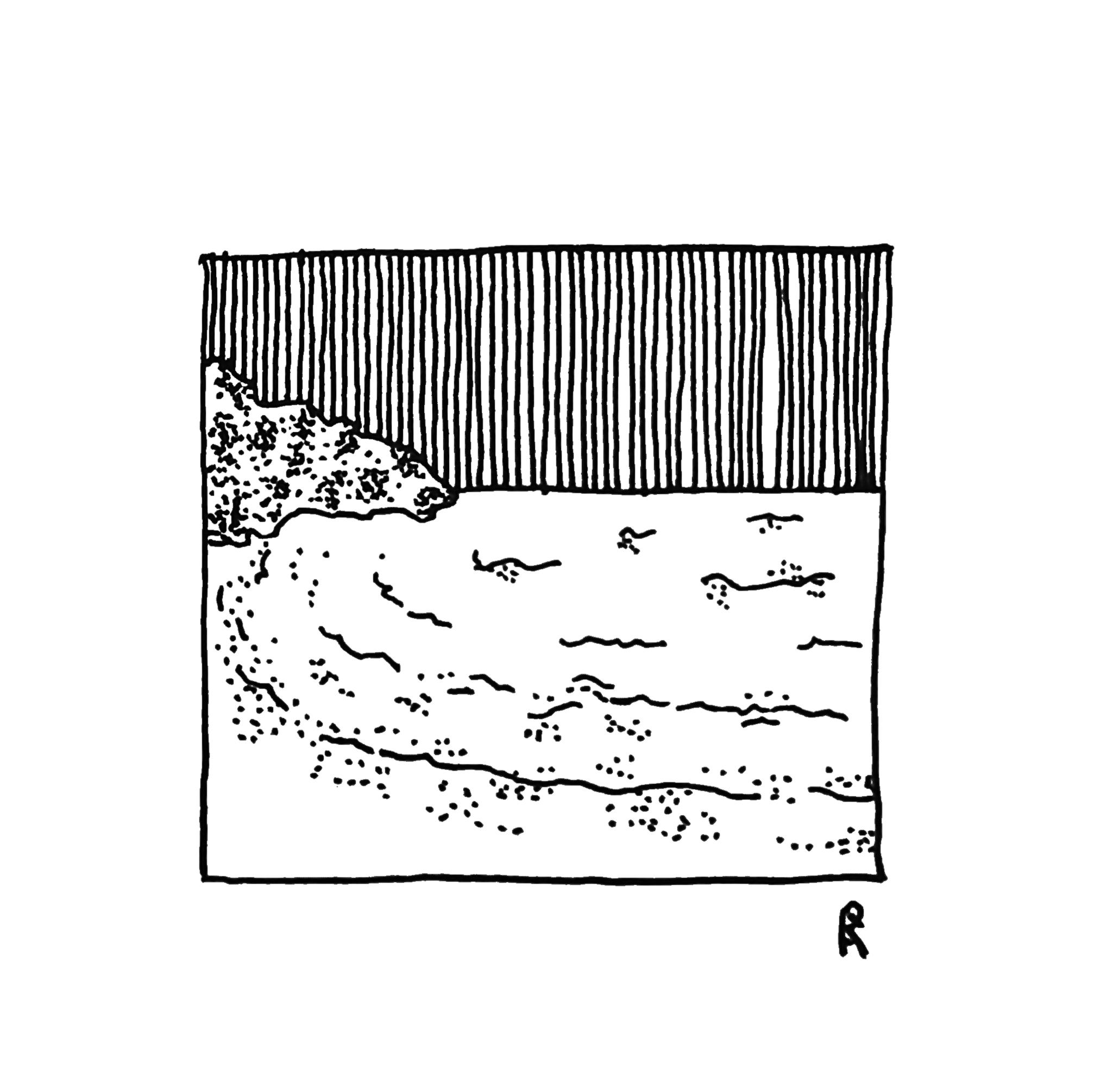 Coast sketch, Pen