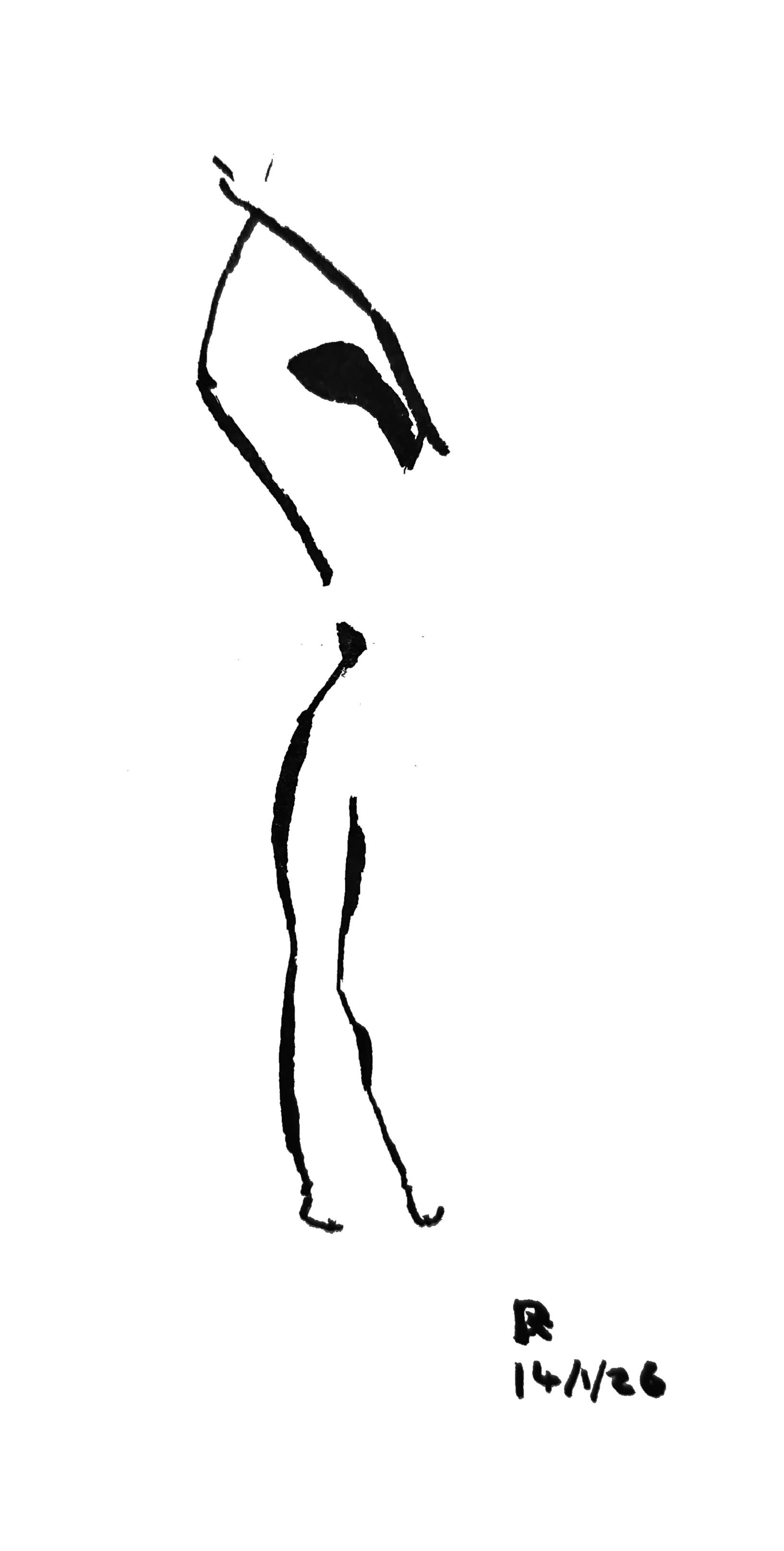 Silhouette sketch 2, Pen